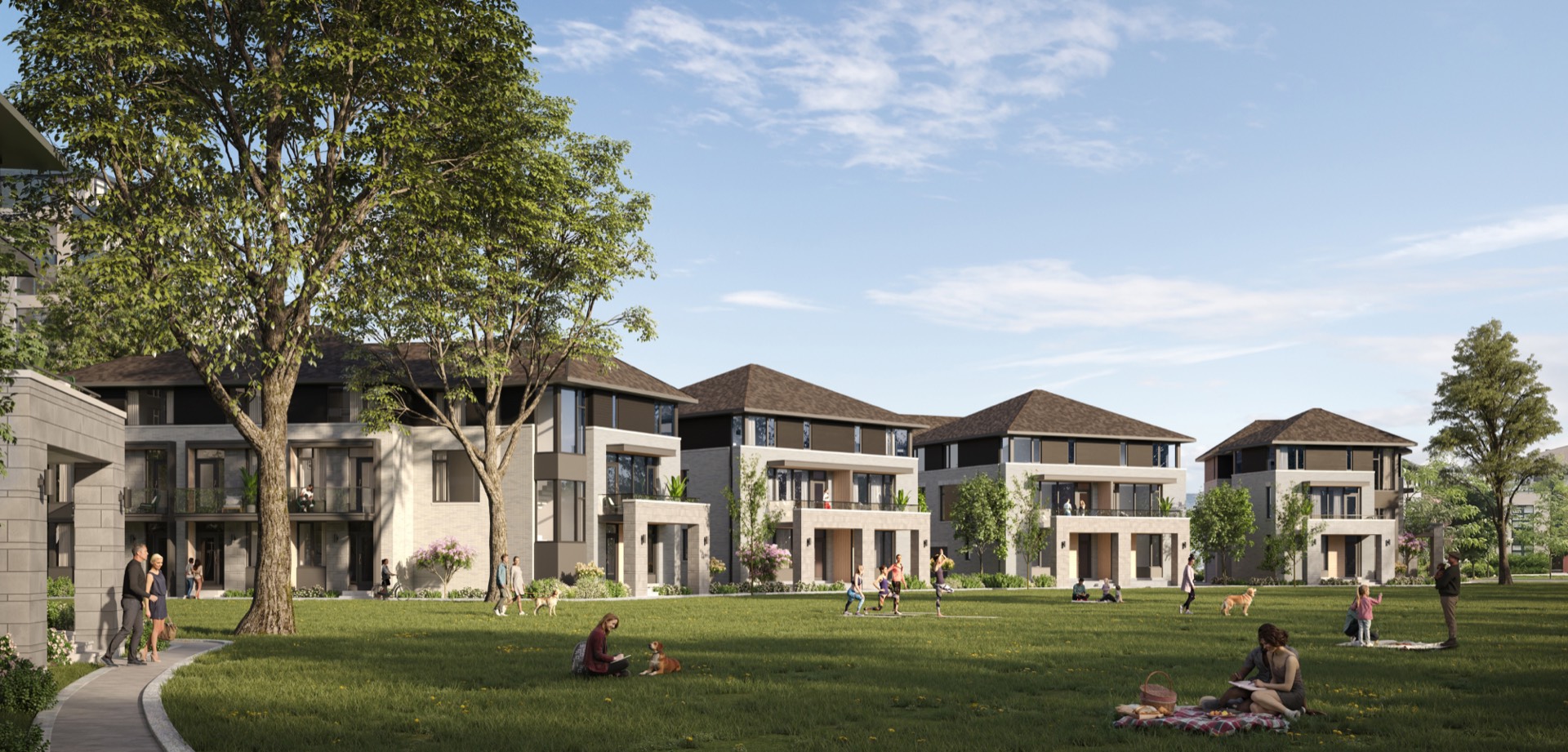 Forecourt townhomes at Greystone Village